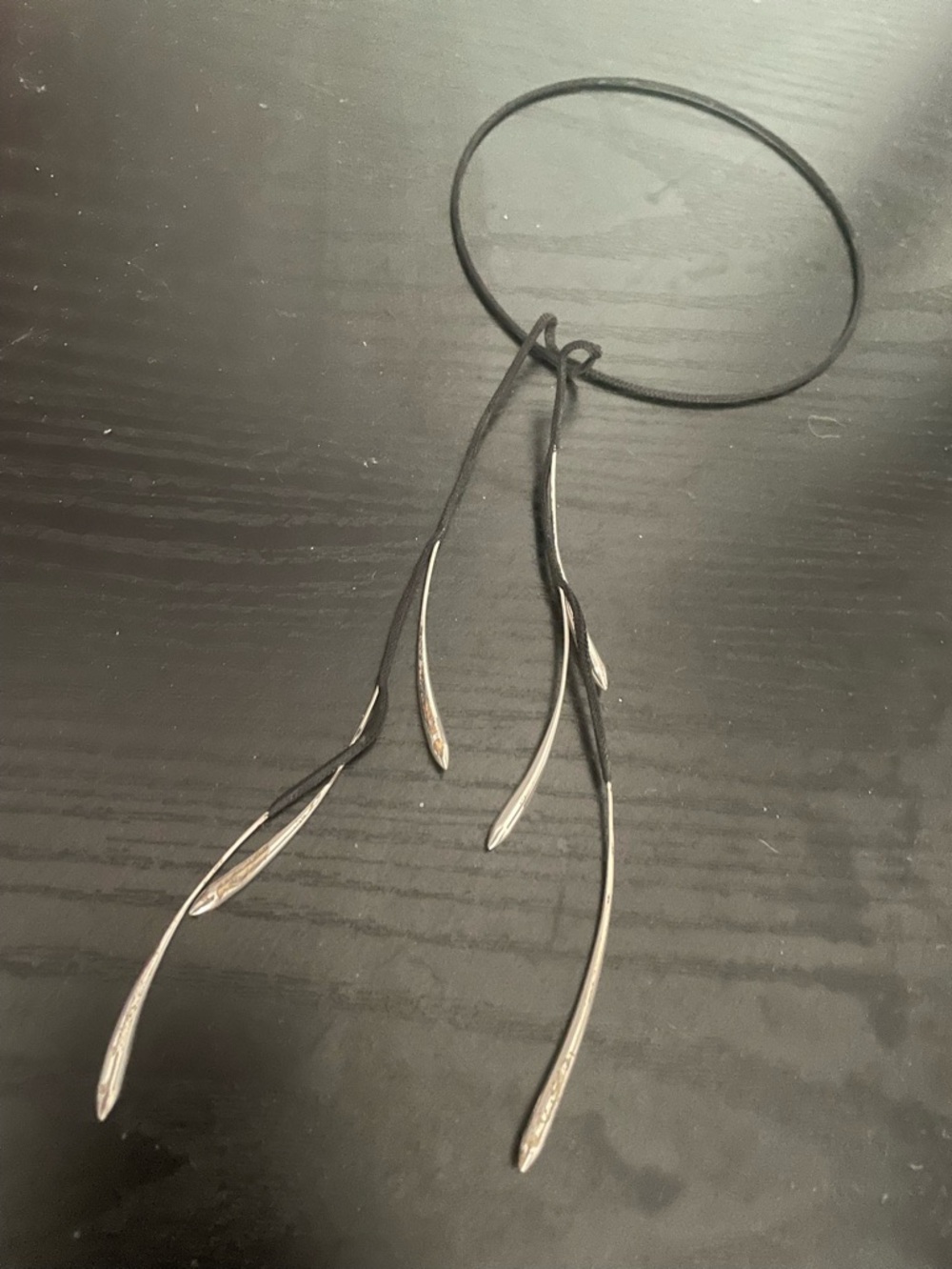 Jordan Schlanger black wire choker with Sterling Silver drops Rare piece